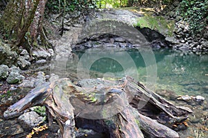 Siete Altares Waterfall in Livingston Guatemala photo