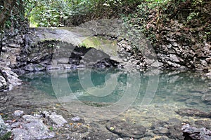 Siete Altares Waterfall in Livingston Guatemala photo