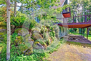 Picturesque farm house backyard