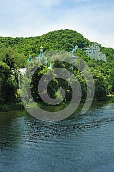 Picturesque forest and the river