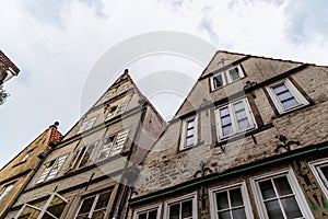 Picturesque gable houses in historic city center of Bremen photo