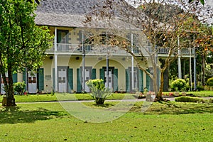 Picturesque garden of Pamplemousse in Mauritius Republic