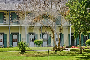 Picturesque garden of Pamplemousse in Mauritius Republic