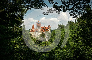 Picturesque ghost castle Bran. The legendary residence of Drukula in the Carpathian Mountains, Romania