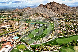 Picturesque Golf Course below Mummy Mountain photo