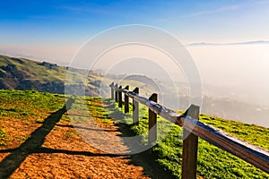 Picturesque green hills  in California