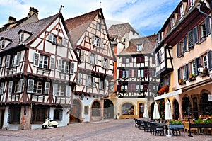 Picturesque half timbered buildings Colmar, France