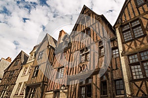 Picturesque half-timbered houses in Tours, France