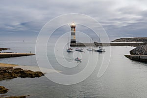 Picturesque harbor of Doeland in French Brittany