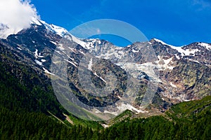 Picturesque highland alpine landscape on Simplon Pass