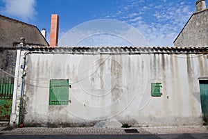 Picturesque houses in the city of Portes en Re on the Island of Re in the west of France