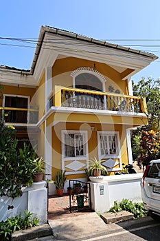 Picturesque Houses, Old Quarter, Fontainhas, Altinho, Panaji, Goa, India photo