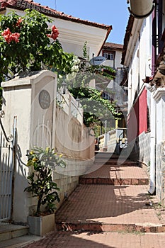 Picturesque Houses, Old Quarter, Fontainhas, Altinho, Panaji, Goa, India photo