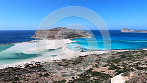 Picturesque lagoon of Balos on Crete island in Greece