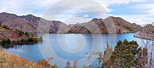 Picturesque lake Benmore, South Island, New Zealand