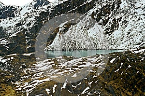 Picturesque lake in Himalayas