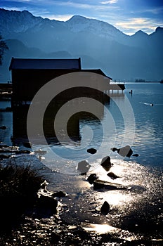 Picturesque lake and mountains