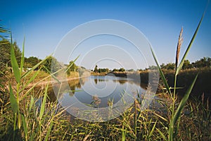 Picturesque lake in a quiet comfortable place