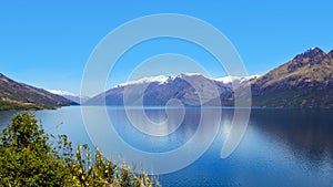 Picturesque Lake Wakatipu near Queenstown in spring, New Zealand