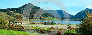 Picturesque lakeside promenade schliersee