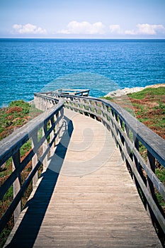 Picturesque landscape with bridge.Ribadeo,Spain photo