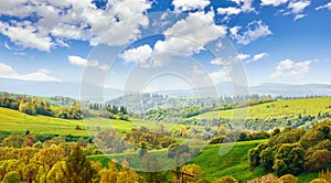 Picturesque landscape in Carpathians mountains, Ukraine.