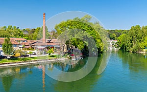 Picturesque landscape of the Charente River at Cognac, France