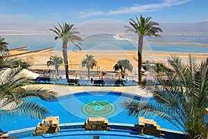 Picturesque landscape at the Dead Sea, Israel shore