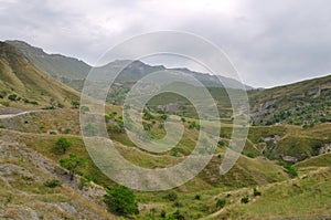 Picturesque landscape of the mountains in Dagestan