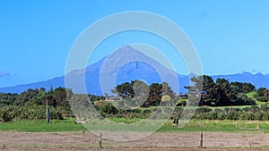 Picturesque landscape panorama Taranaki volcano