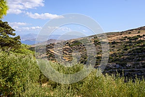 Picturesque landscape of Paros island.