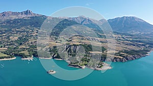 Picturesque landscape of Serre-Poncon Lake in French Alps