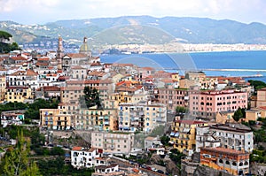 Picturesque landscape of vietri sul mare on amalfi coast, Italy
