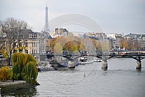 Picturesque landscape view of Paris city in Autumn season
