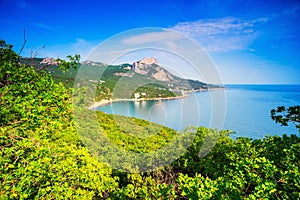 Picturesque landscape with views of mount Ilyas-Kaya . Crimea , photo