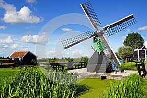 Picturesque landscape with windmills in Zaandijk