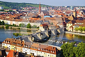 Picturesque landscape with Wurzburg, Germany