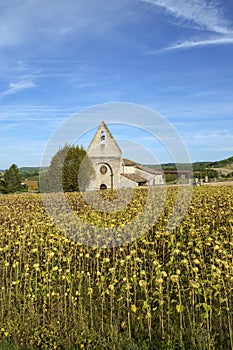 The picturesque little church in the hamlet of Lieu dit Saint Leger near Tournon d`Agenais photo