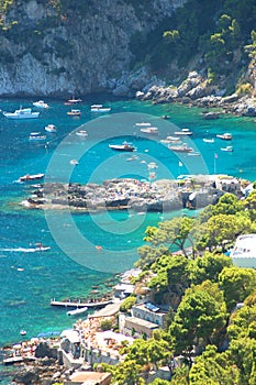 Picturesque Marina Piccola on Capri island, Italy