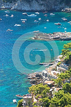 Picturesque Marina Piccola on Capri island, Italy