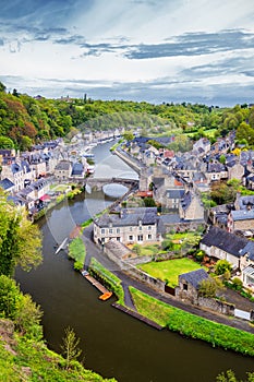 The picturesque medieval port of Dinan on the Rance Estuary, Brittany (Bretagne), France
