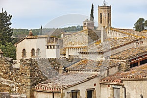 Picturesque medieval village of Monells. Girona, Costa Brava. Catalunya. Spain photo