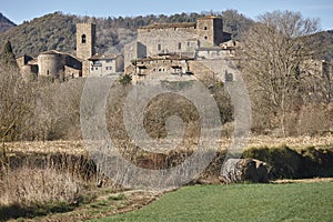 Picturesque medieval village of Santa Pau. La Garrotxa. Girona, Spain