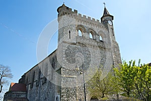 Picturesque Monflanquin hilltop bastide town, Lot-et-Garonne, France