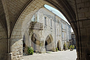 Picturesque Monflanquin hilltop bastide town, Lot-et-Garonne, France