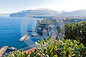 Picturesque morning view of Sorrento city, Italy