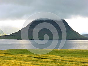 The picturesque Mountain Kirkjufell on Iceland