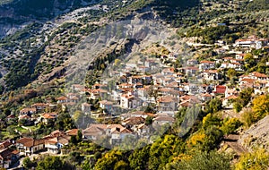 Picturesque mountain traditional village in Greece