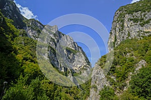 picturesque mountains landscape, mountains peaks across the sky. Genga, Marche, Italy. The Appennines. Natural background