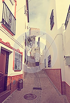 Picturesque narrow street in european city. Olvera